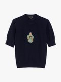 navy blue silk and linen embroidered jumper_1