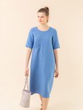 Persian blue linen midi dress_11