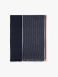 navy blue Miguel scarf with fine stripes_1
