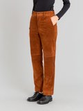 cinnamon suede leather Lou trousers_12
