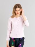 light pink cotton fleece Rosana snap cardigan_11