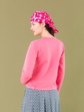 pink cotton fleece Rosana snap cardigan_14