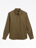 khaki cotton percale Thomas shirt_1