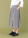black and white gingham long skirt_12