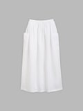 white linen Telma long skirt_1