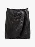 black lambskin draped skirt_1