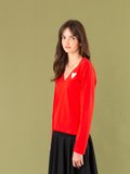 Kita red cotton jersey t-shirt with heart silkscreen print_13