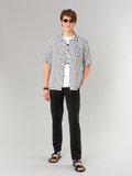 black and white magnum shirt with flowers print_12