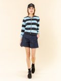 black and turquoise Brando Zip t-shirt with wide stripes_12