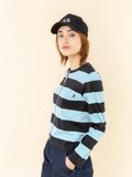 black and turquoise Brando Zip t-shirt with wide stripes_13