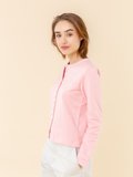 pastel pink cotton fleece Rosana snap cardigan_13