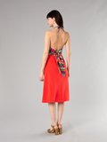 coral backless Scarf dress_14