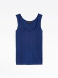 royal blue silk and linen Biscuit top_1