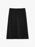 Amande knee black jersey skirt with white stitching_1