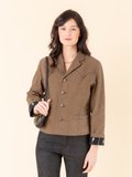 brown cotton twill Western jacket_13