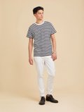 black and white short sleeves striped Coulos t-shirt_11