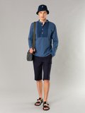 navy blue stretch cotton bermuda shorts_11