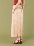 ochre long skirt with floral print_13