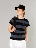 black and anthracite Brando t-shirt with wide stripes_11