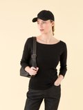 black 3/4-length sleeves Leopard t-shirt_13