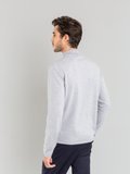 heather grey merino wool Panama jumper_14