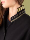Moe high collar jacket with gold braid_15