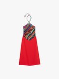 coral backless Scarf dress_1