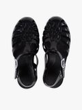 black PVC flat jelly shoes_3