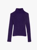 high collar jumper in iridescent purple mohair wool blend_1