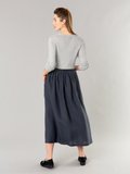 dark grey linen Telma long skirt_13