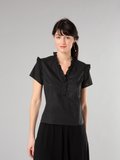 black cotton percale ruffled blouse_11