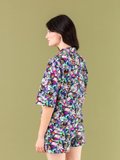 black and turquoise floral print HawaÃ¯ shirt_14