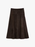 dark brown suede leather skirt_1