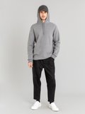 heather grey cotton fleece Hoody sweatshirt_12