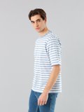 pastel blue and off white Chic t-shirt with stripes_13