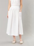 white linen Telma long skirt_12