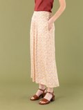 ochre long skirt with floral print_12