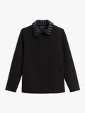 black and blue merino wool pea coat _1