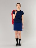 dark blue cotton fleece snap skirt_11