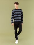 black and anthracite wide striped Coulos t-shirt_12