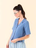 Persian blue linen Lysette shirt_11