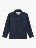 navy blue pressions cotton fleece polo shirt_1
