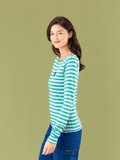 extra-long sleeves striped ultra t-shirt green and grey _13