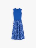 blue sola dress with roses print_1