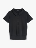black short sleeves flowing shirt_1