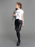 black two-fabric leather skirt_11