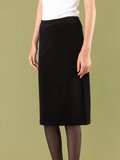 black Angeli mid-calf skirt in black ottoman fabric_12