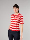 red and off white sim polo shirt in Raschel knit_11