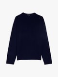 small V navy blue sleeveless merino wool jumper_1