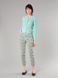off white and green Elvy trousers with floral print_11
